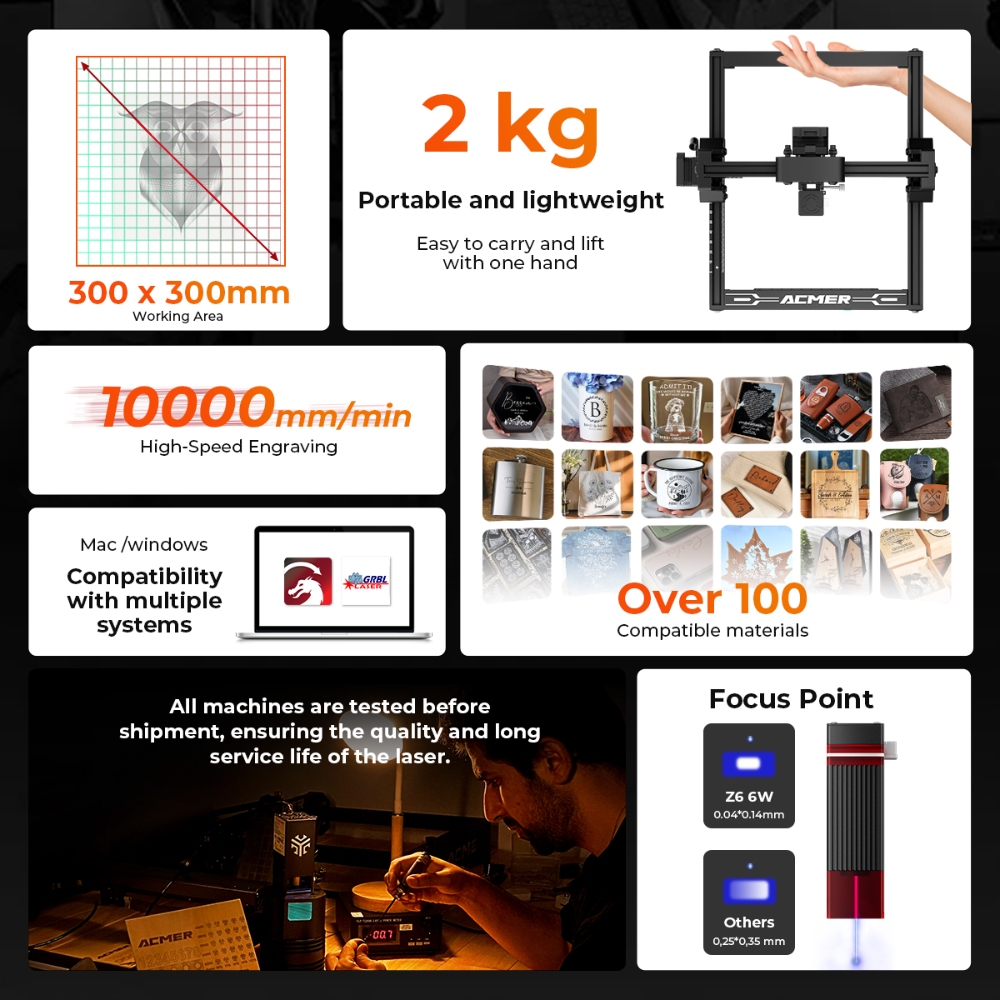 ELIDOR Z6 6W Laser Engraver an - Industrial Laser Cutter 评论和价格